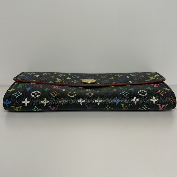 Louis Vuitton Black Multicolor Mini Monogram Sarah Wallet - Picture 5 of 16
